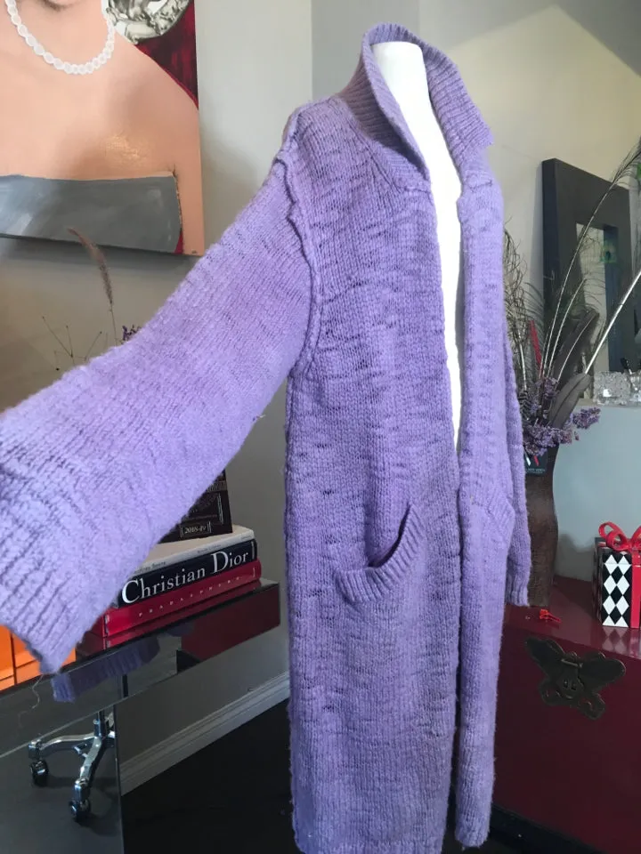 The People of the Labyrinths Blue Wool Cardigan Sweater 2400-395-52720