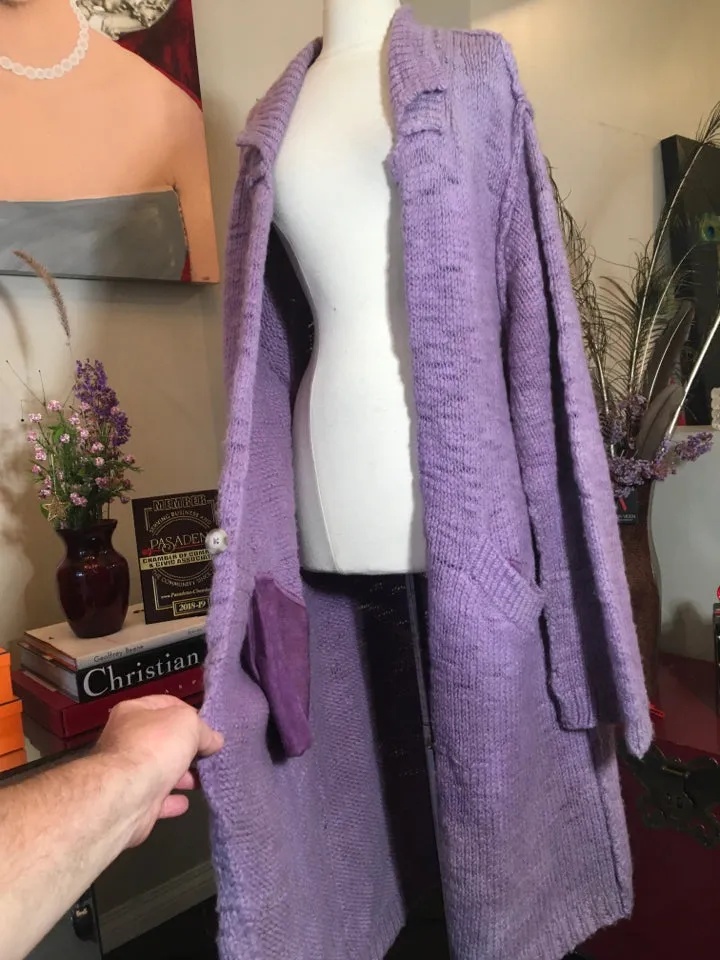 The People of the Labyrinths Blue Wool Cardigan Sweater 2400-395-52720