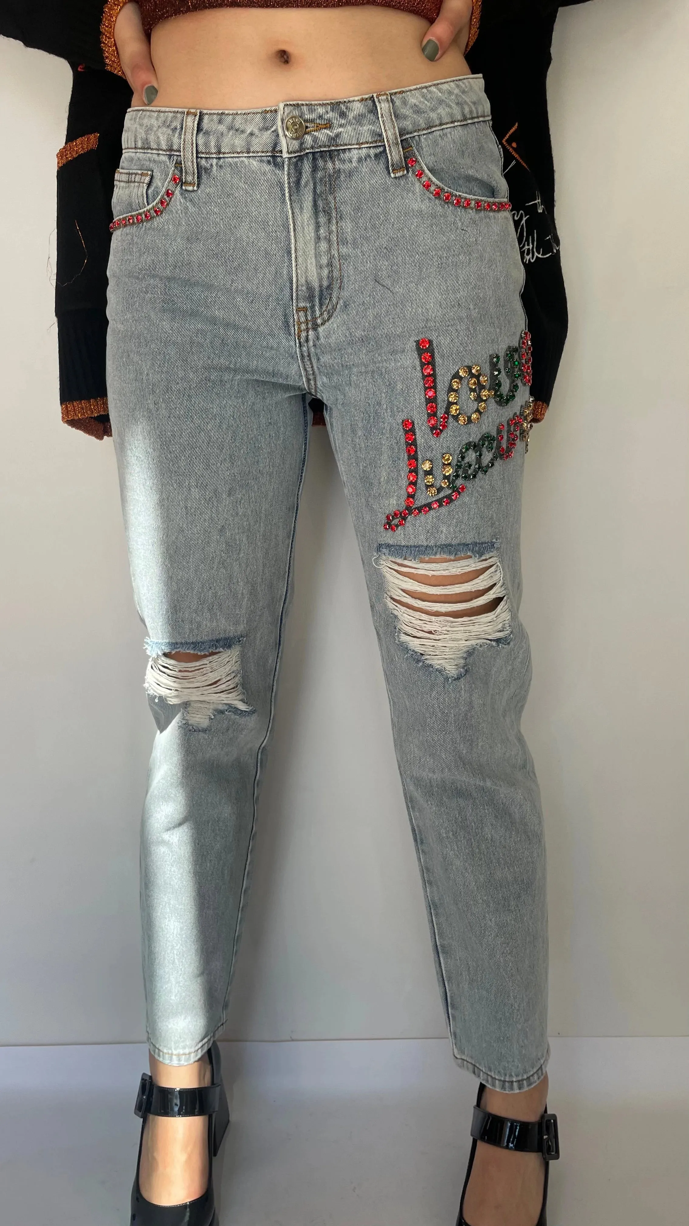 Trash and luxury Embellished boyfriend Trouser
