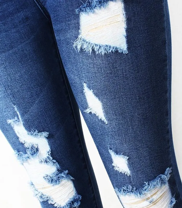 Ultra Stretchy Tassel Ripped Jeans Woman Denim Pants Trouser For Women
