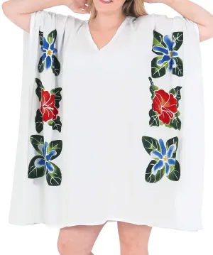 Women Loose Designer Sundress Beachwear Plus Size Evening Casual Cover ups White