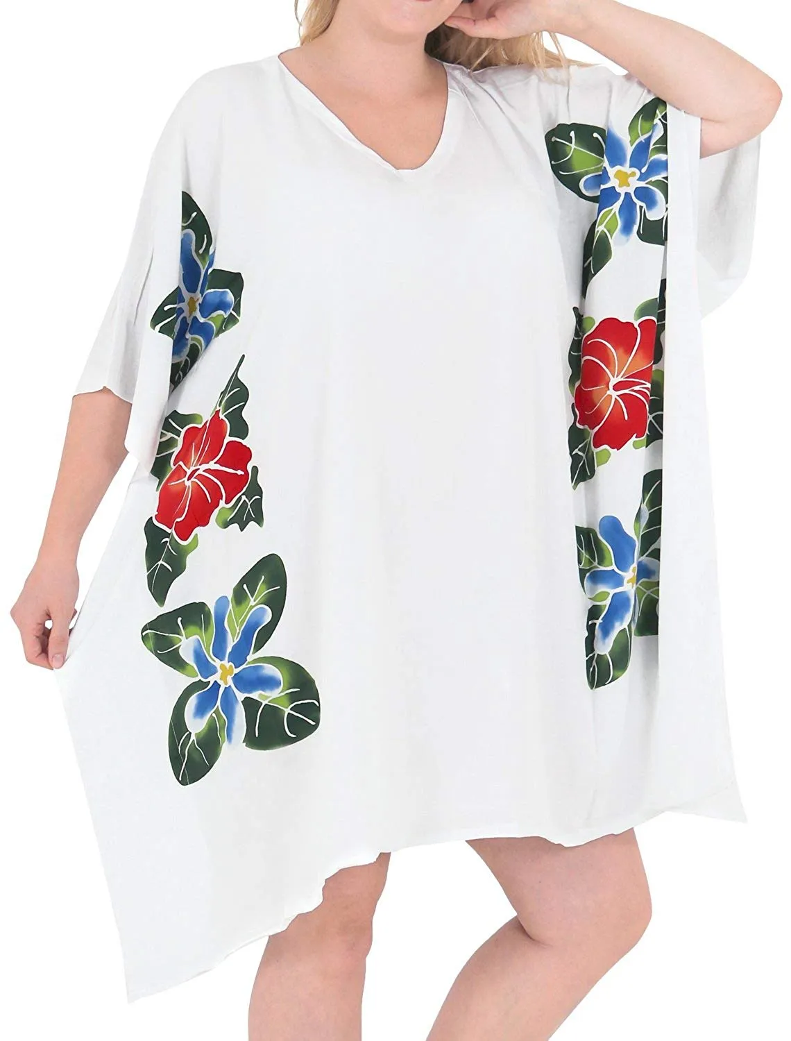 Women Loose Designer Sundress Beachwear Plus Size Evening Casual Cover ups White