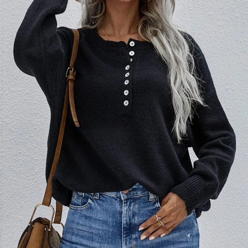 Women Single Breasted Knit Cardigan Casual Solid Loose O neck Lantern Sleeve Tops 2021 Autumn Winter Streetwear Sweater Cardigan