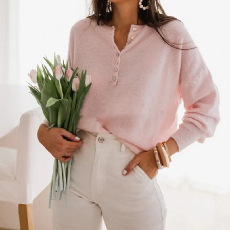 Women Single Breasted Knit Cardigan Casual Solid Loose O neck Lantern Sleeve Tops 2021 Autumn Winter Streetwear Sweater Cardigan