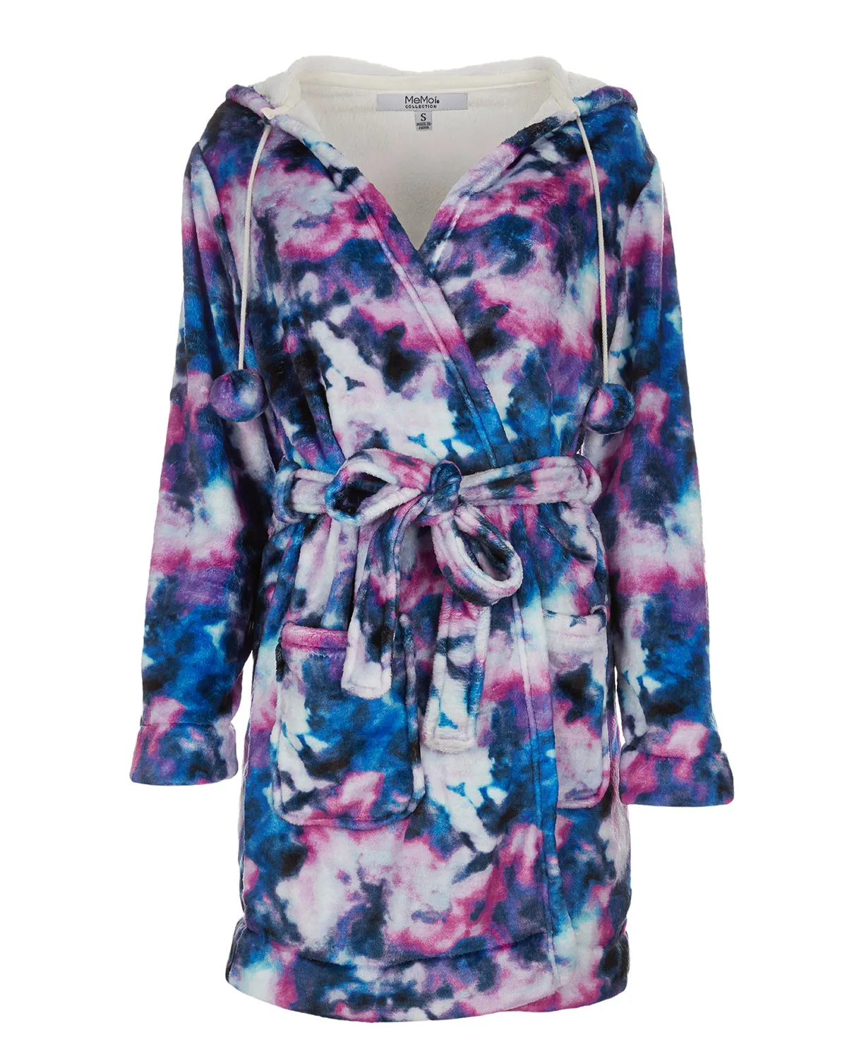 Women's Stardust Galaxy Tie Dye Plush Hooded Robe