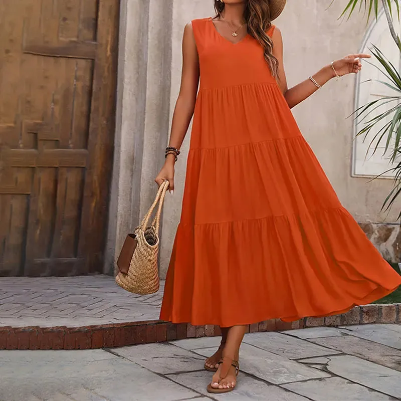 Y.KUKU New Women Dress Office Wear Casual 100% Rayon Sundress