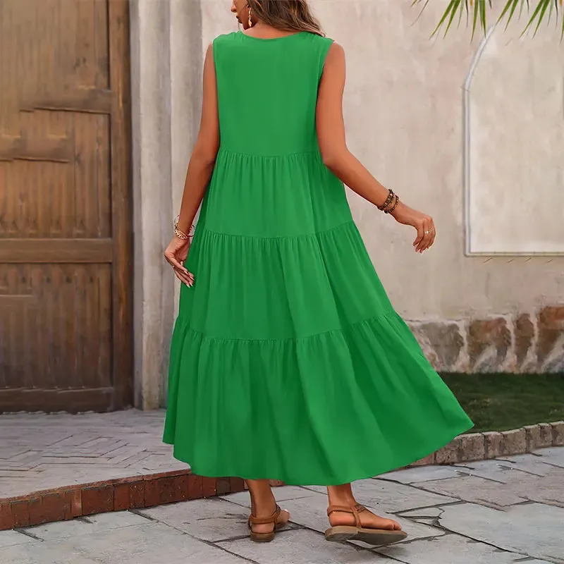Y.KUKU New Women Dress Office Wear Casual 100% Rayon Sundress
