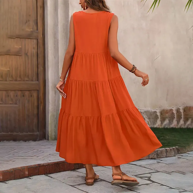 Y.KUKU New Women Dress Office Wear Casual 100% Rayon Sundress