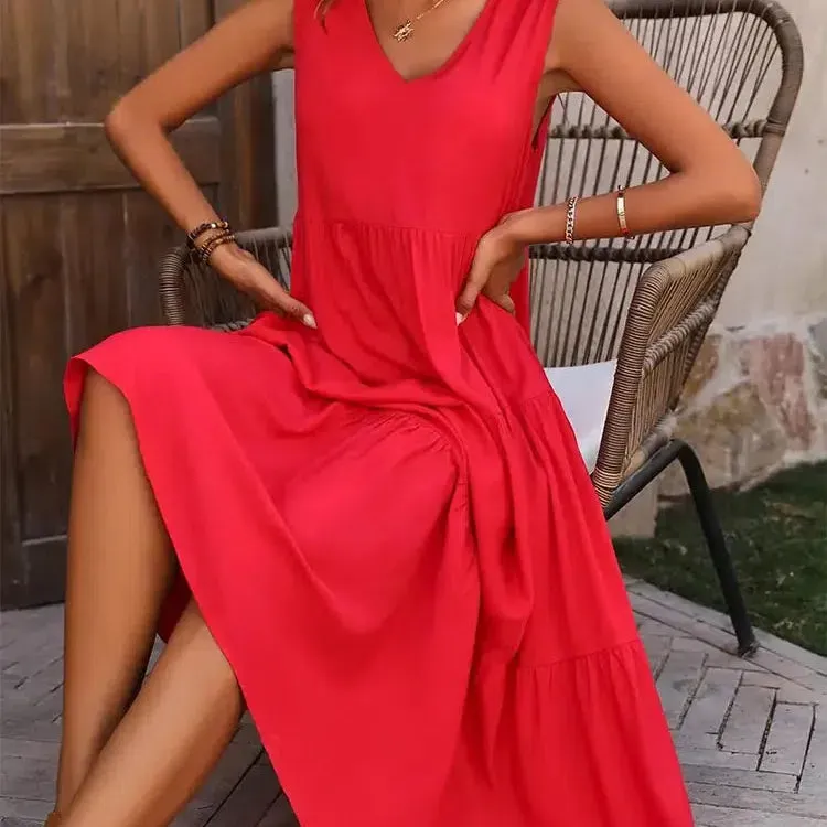 Y.KUKU New Women Dress Office Wear Casual 100% Rayon Sundress